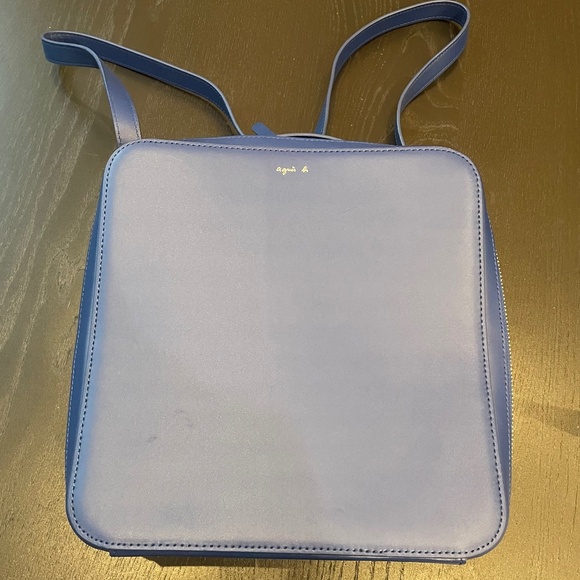 Agnes B. Square Leather Backpack - Picture 5 of 6